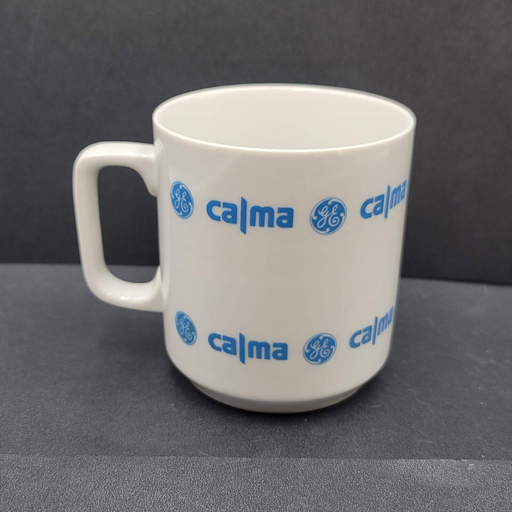 Vintage Ceramic GE Calma Coffee Mug Computer Graphics Blue Logo Tea Cup