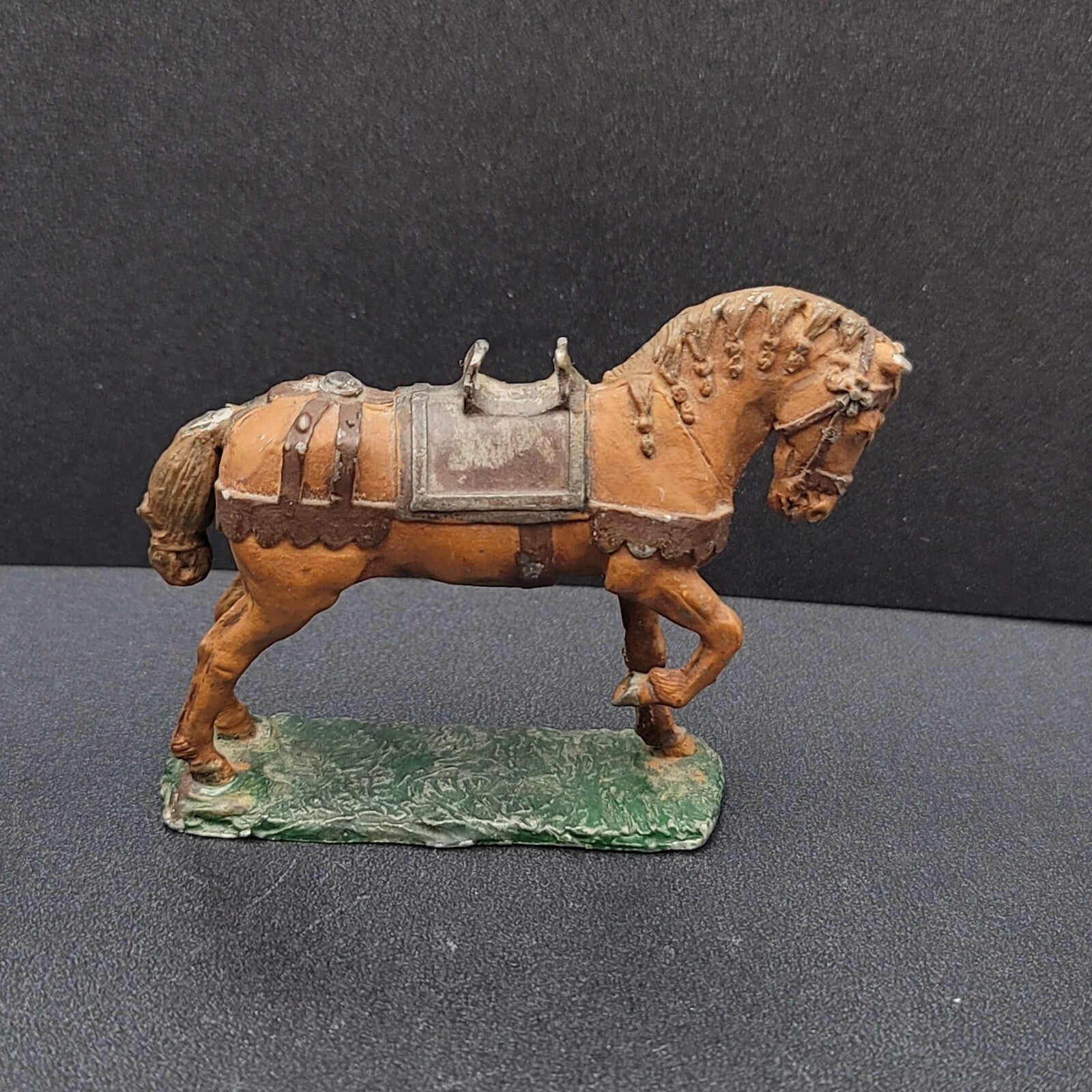Vintage Military Soldiers Horse Lead Figure JR Miniatures 2.25"x3"