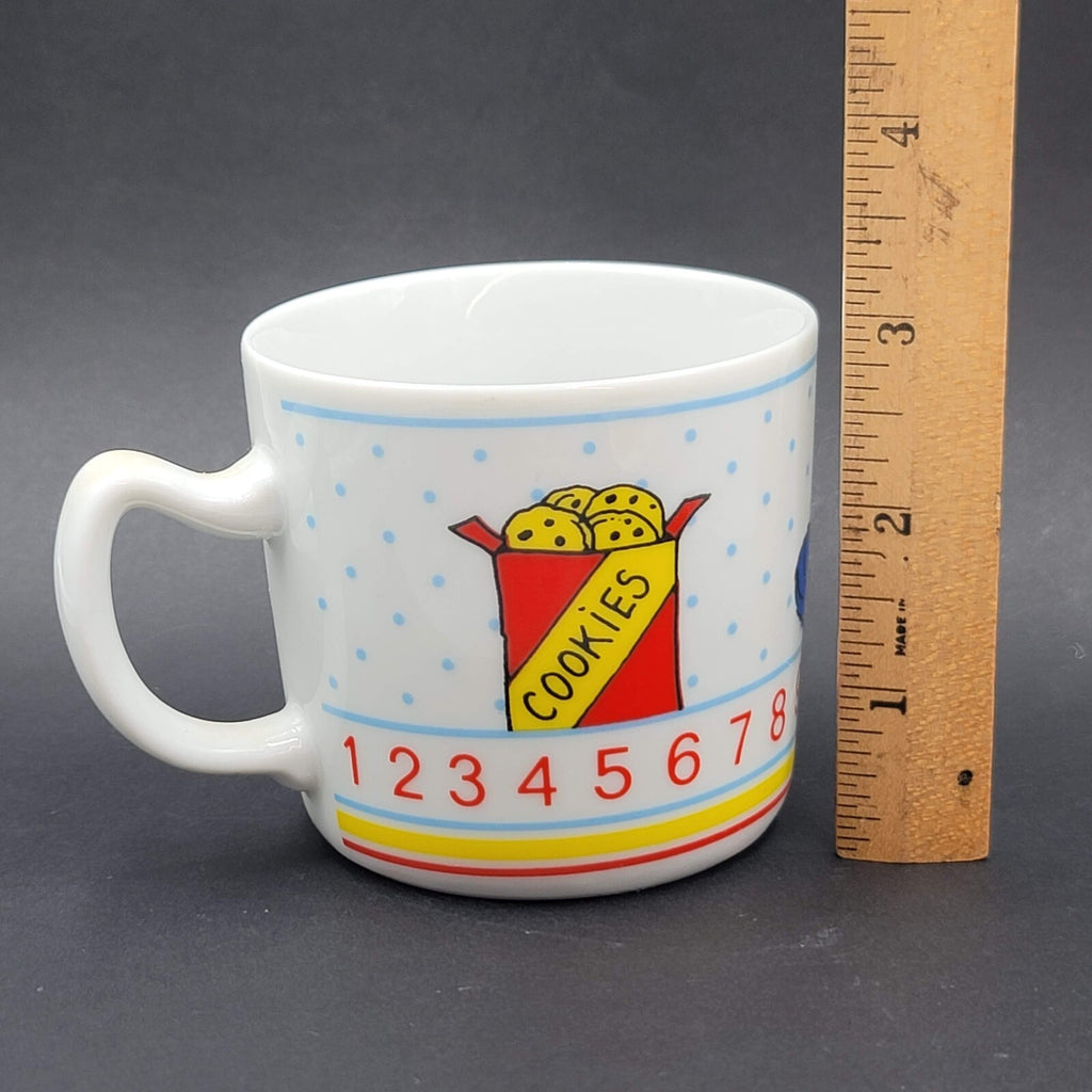 Sesame Street Cookie Monster Counting Made In Japan Porcelain 4 oz Coffee Mug