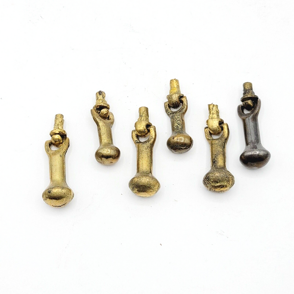 Set of 6 Vintage Brass Drawer Pulls Salvage Hardware Parts