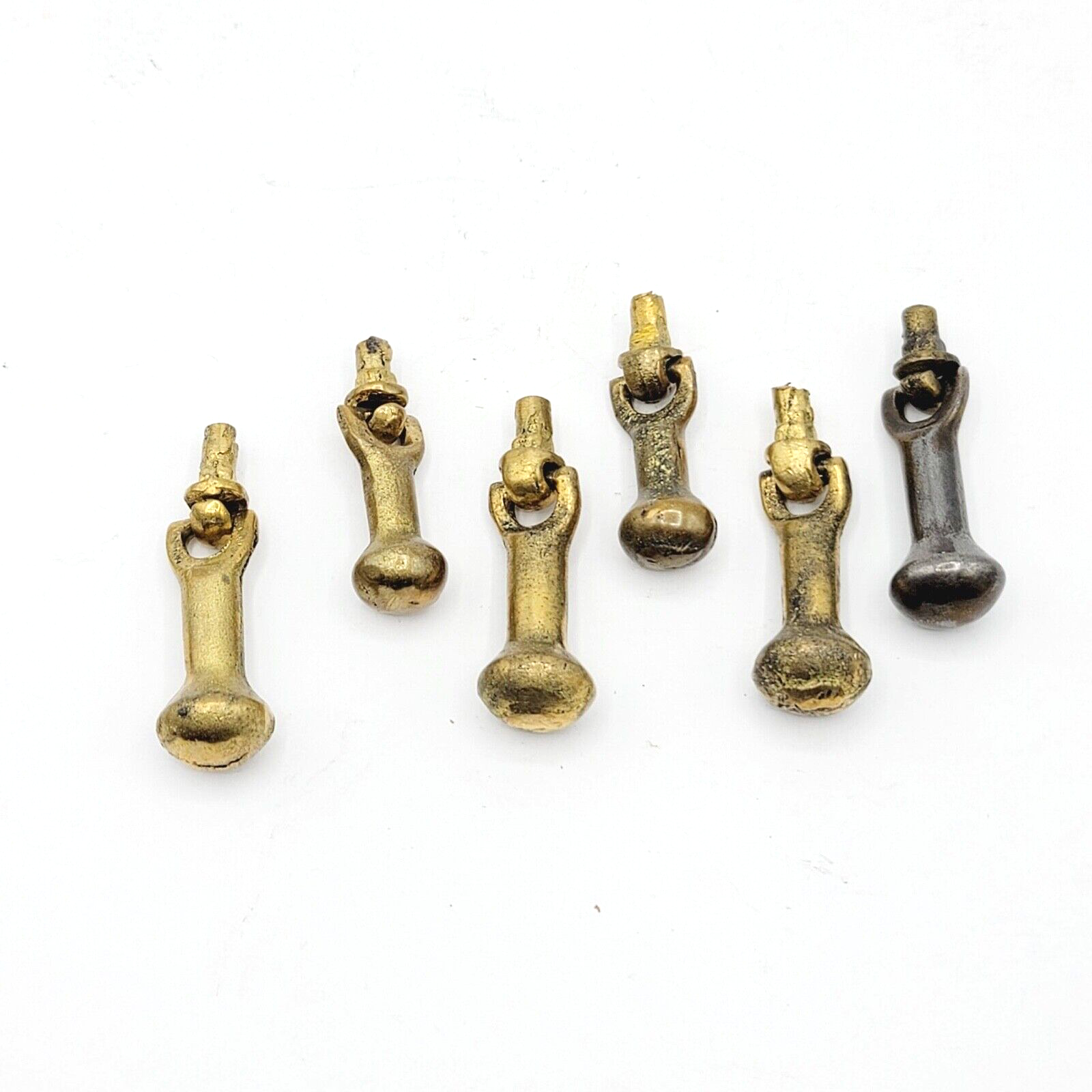 Set of 6 Vintage Brass Drawer Pulls Salvage Hardware Parts