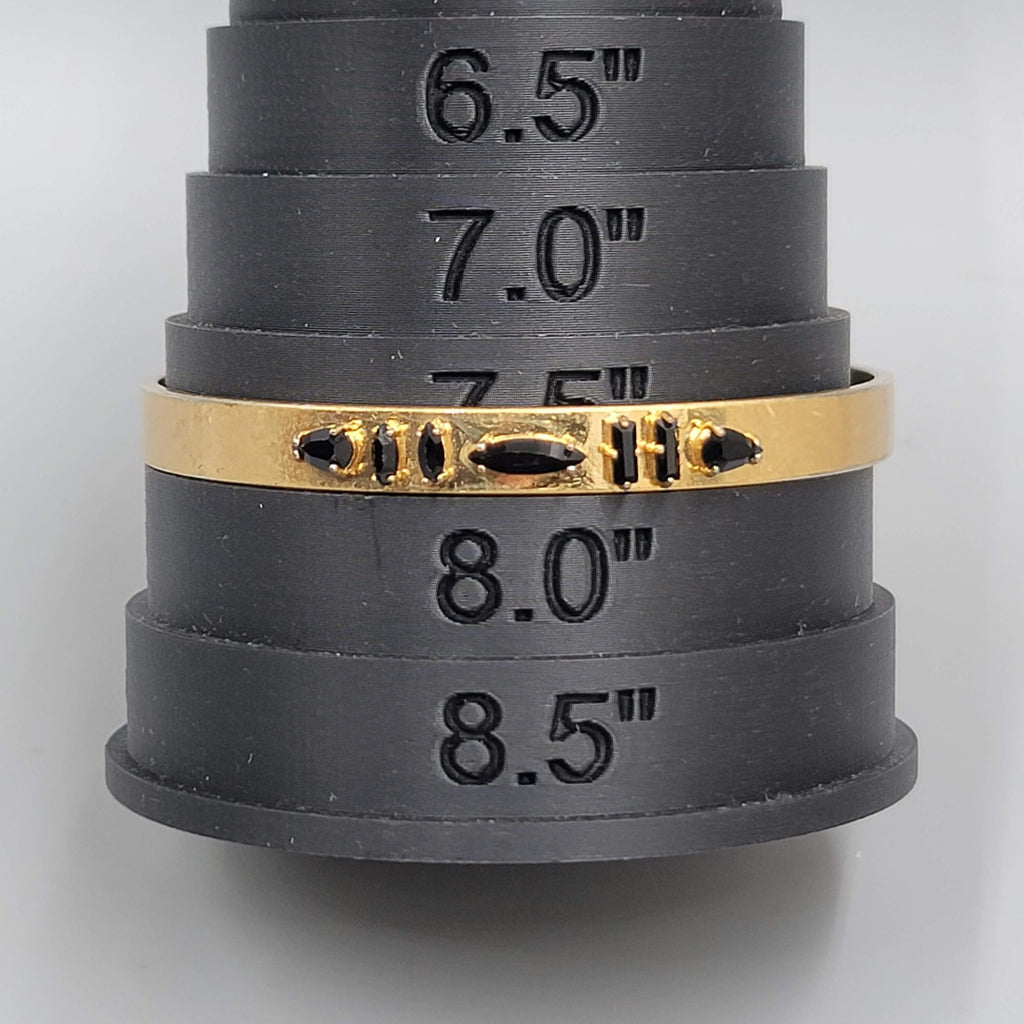 Madewell Gold Tone Black Stone Bangle Bracelet 7.75"