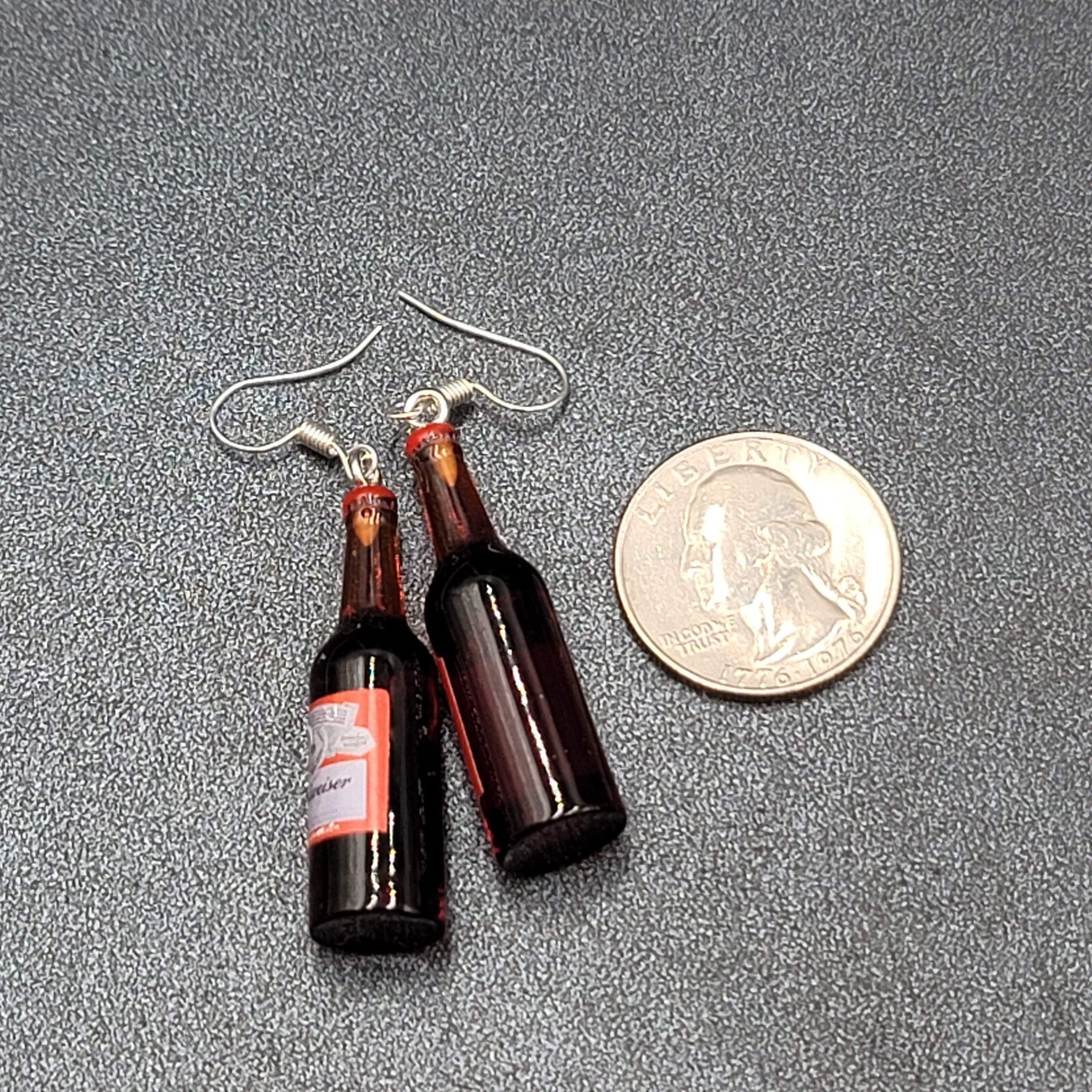 Budweiser Beer Bottle Pierced Earrings 1 5/8" NEW