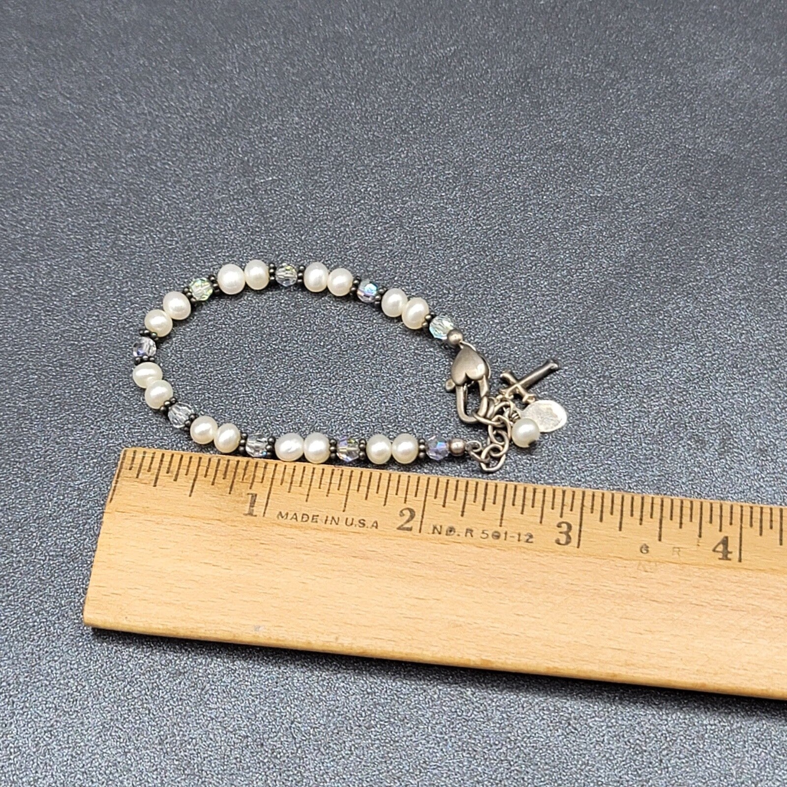 First Holy Communion Confirmation Pearl 925 Sterling Silver Childs Bracelet 6"