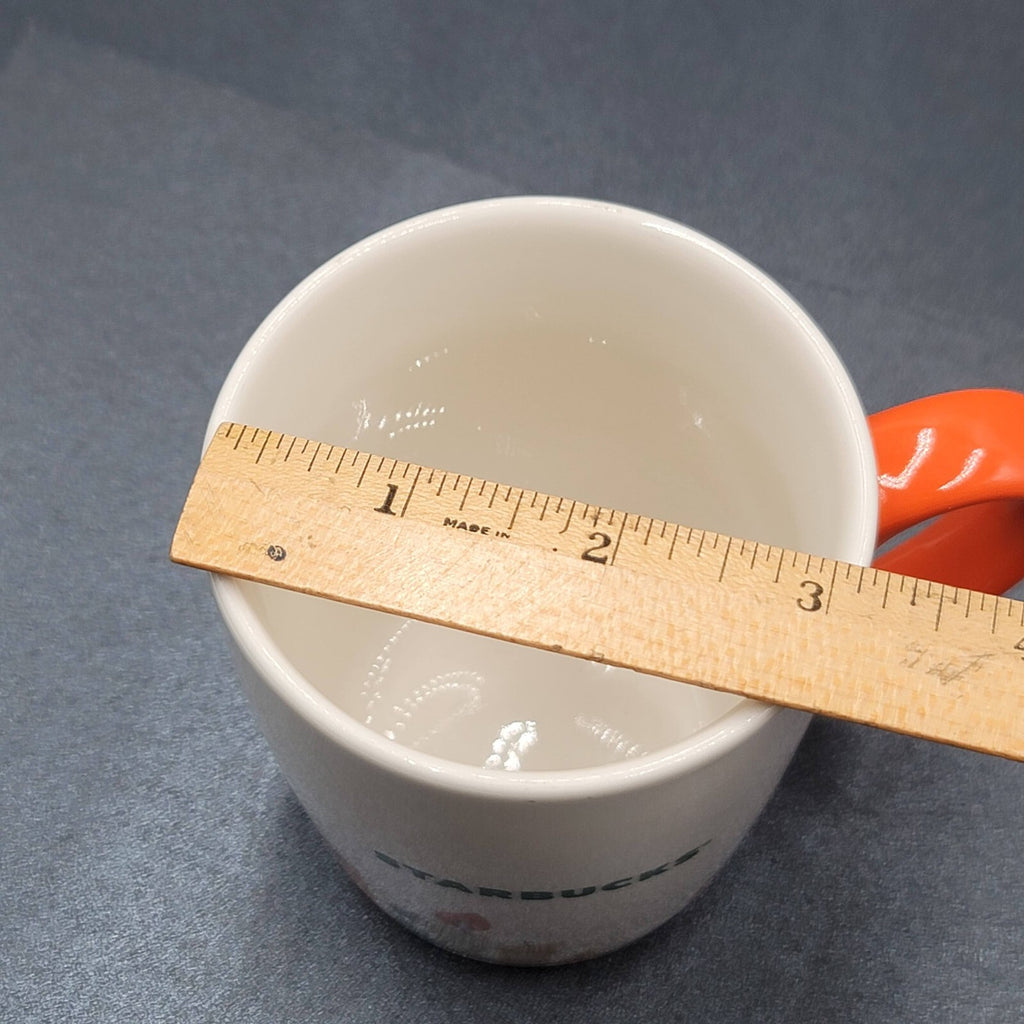 Starbucks Birthday Candles 10 oz Coffee Mug Cup 2020 White Orange Handle