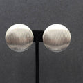 Vintage Lisner Clip on Earrings Large Grooved Disc 1.25"