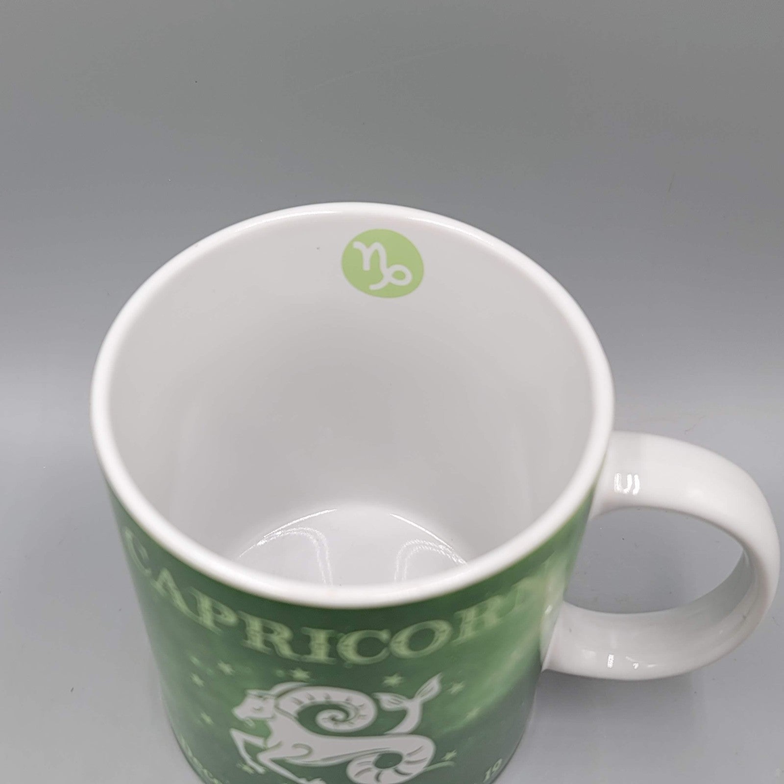 Fisher Capricorn Zodiac Coffee Mug Cup Green Ceramic Astrology Large