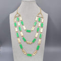 New York & Company Necklace Multi Strand Statement Rectangular Gold Tone 18 Inch