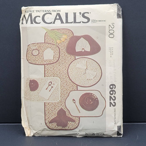 6622 Vintage McCalls Pattern Craft Home Decorating Kitchen Table Runner Placemat