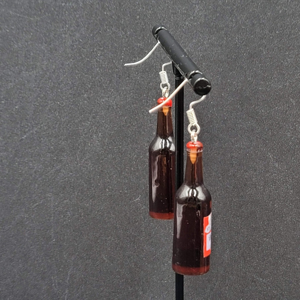 Budweiser Beer Bottle Pierced Earrings 1 5/8" NEW