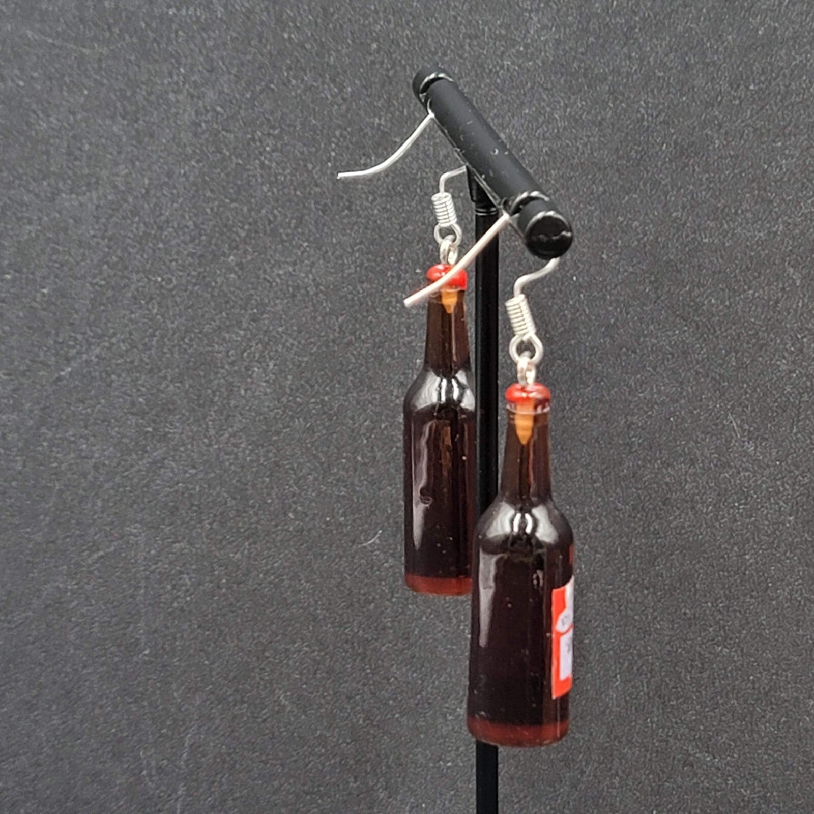 Budweiser Beer Bottle Pierced Earrings 1 5/8" NEW