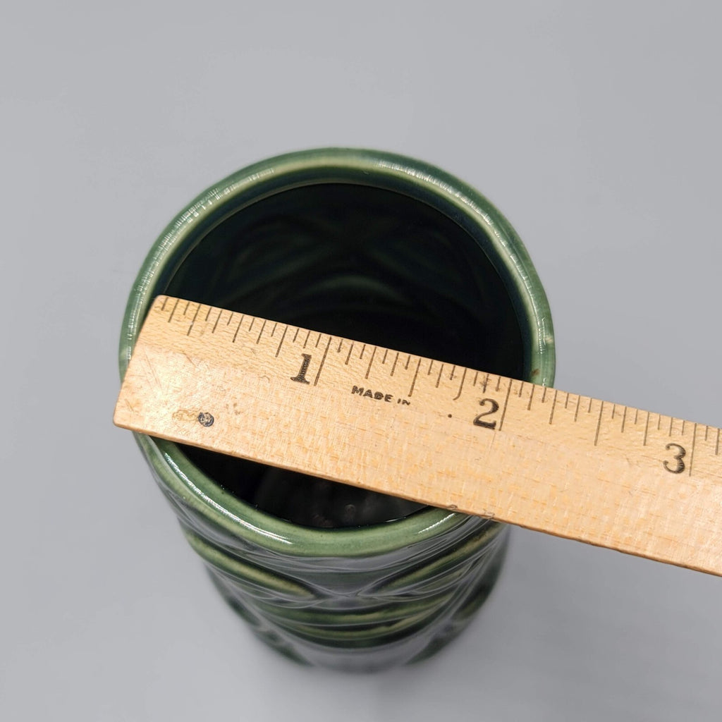 Shonfeld Rarotongan Tiki Mug Green Ceramic Barware Collectible 5.5 in