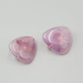 Vintage Purple Clip on Earrings Plastic Triangle Lightweight 1"