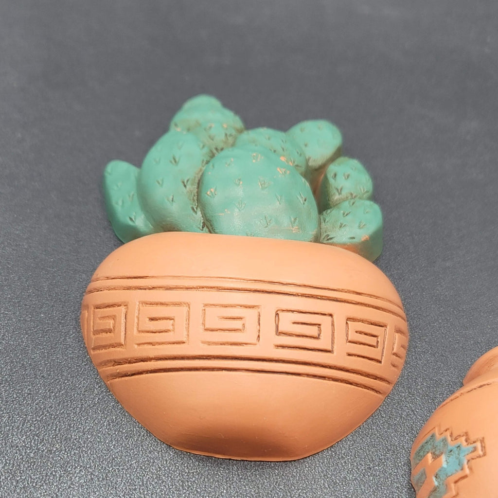 Burwood Terracotta Pots Prickly Cactus Southwestern 2pc Plastic Wall Hangings