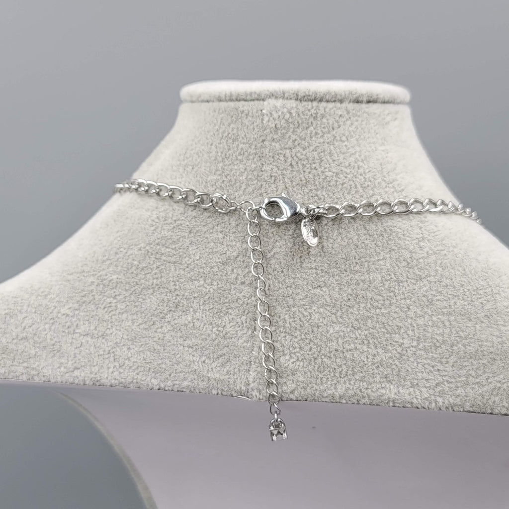 Lia Sophia Necklace Silver Plated Gunmetal Graduated Beads Just Lovely!!