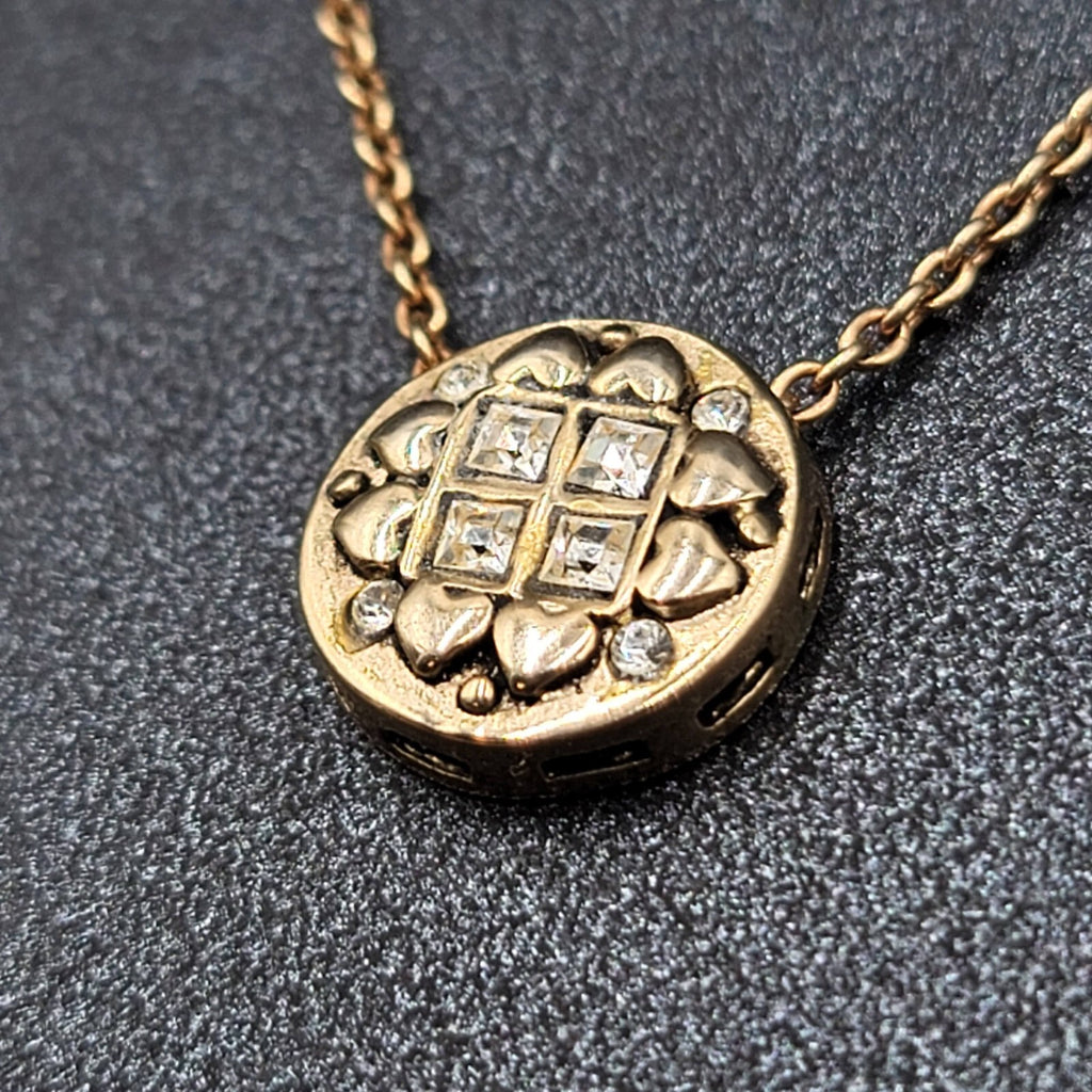 Gold Plated Sterling Silver Cubic Zirconia Pendant Necklace 16 in chain