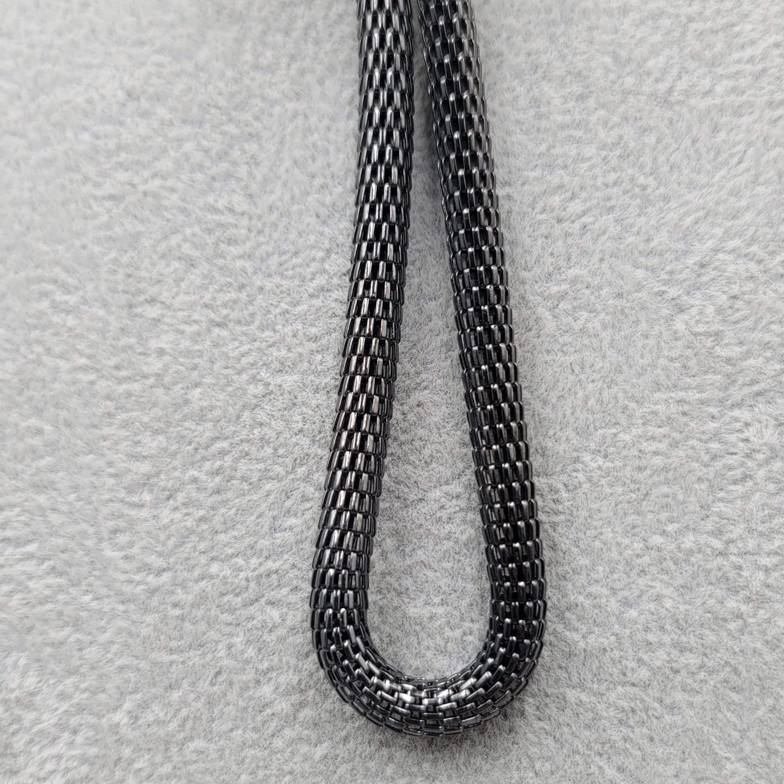 Black Mesh Knot Necklace Statement 24"-28"