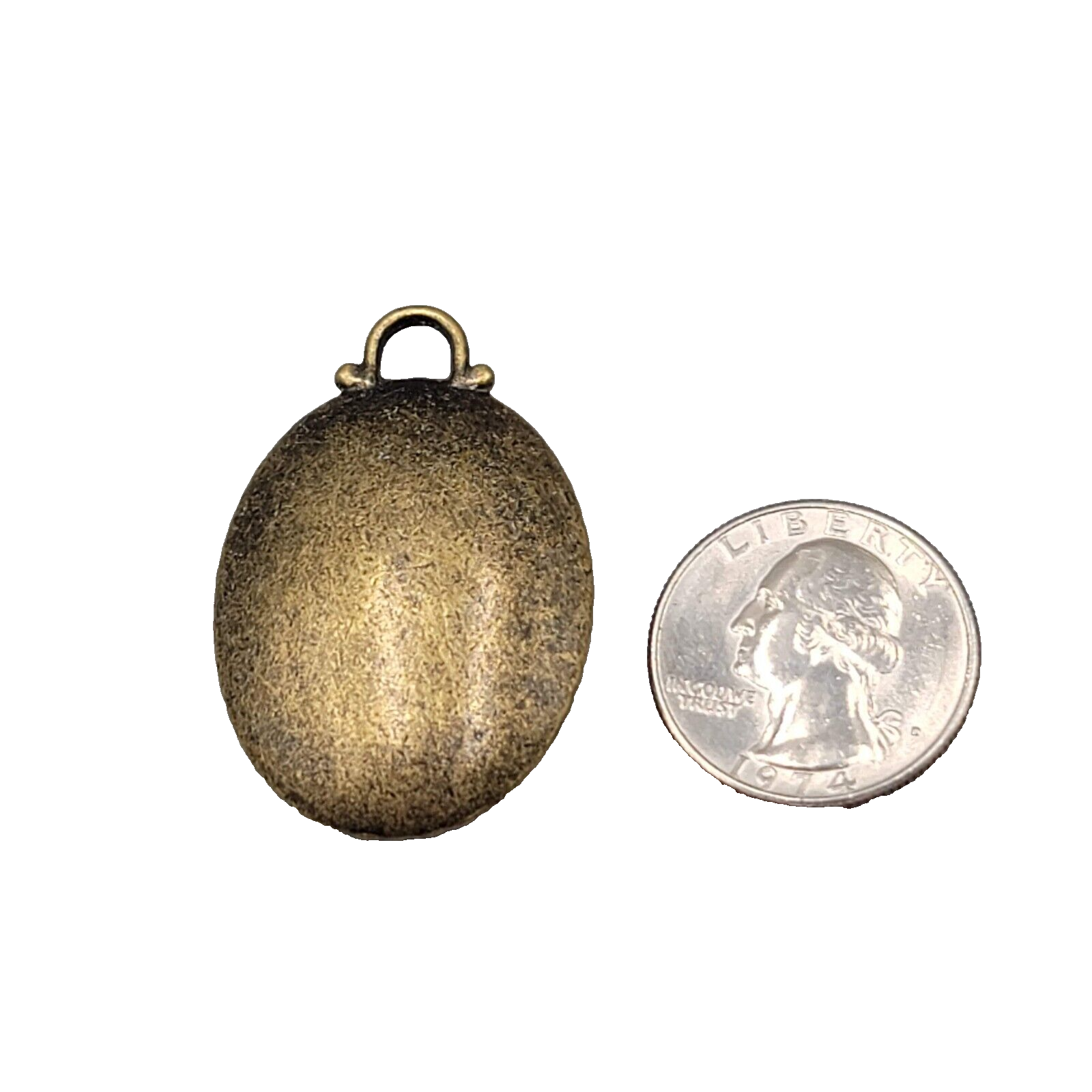 Rainbow Faceted Glass Pendant Bronze tone  1.5"