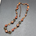 Avon Beaded NecklaceMulti Stone Copper tone 18"-21" Adj