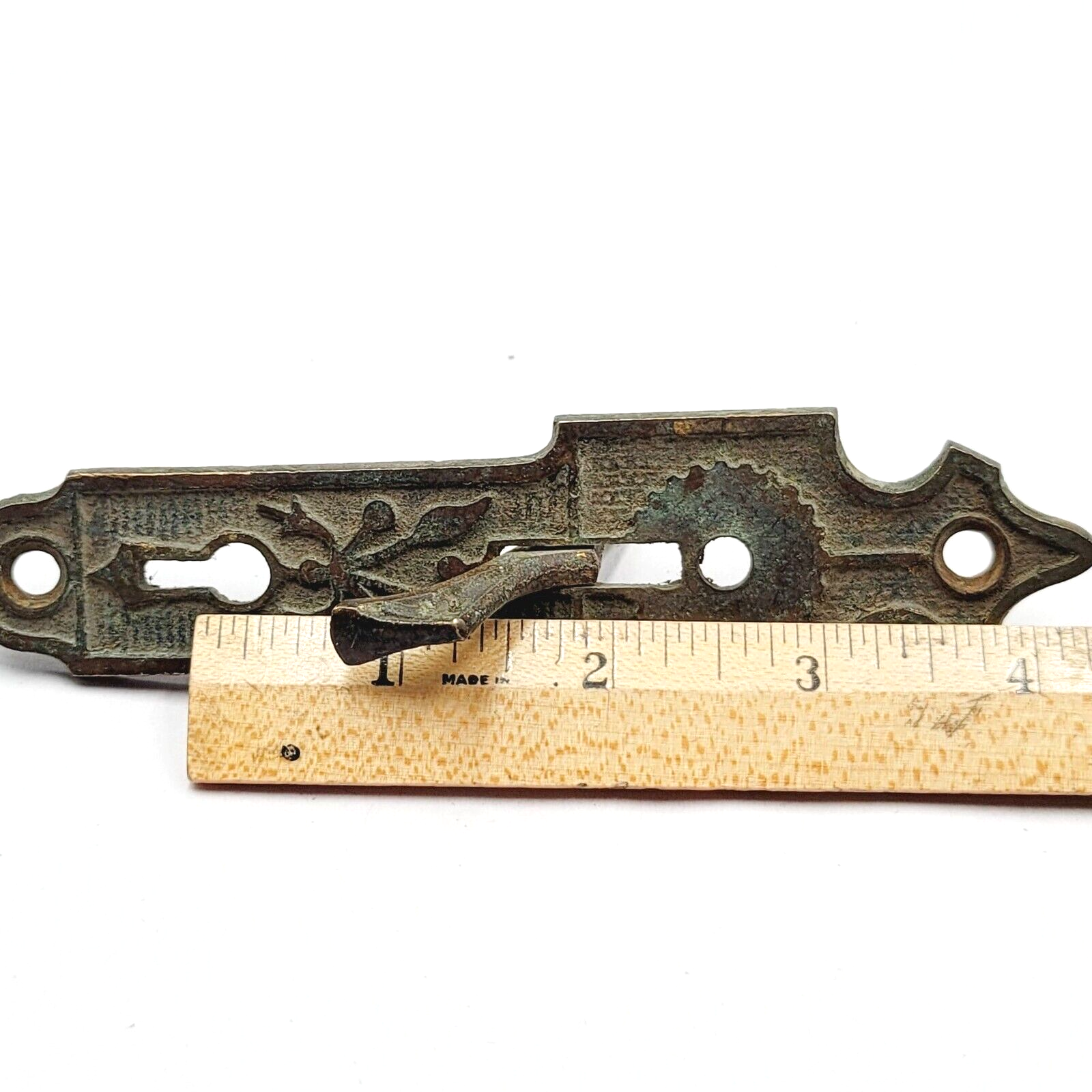 Antique Bronze Ice Box Furniture Latch Only No Keeper Ornate No Key