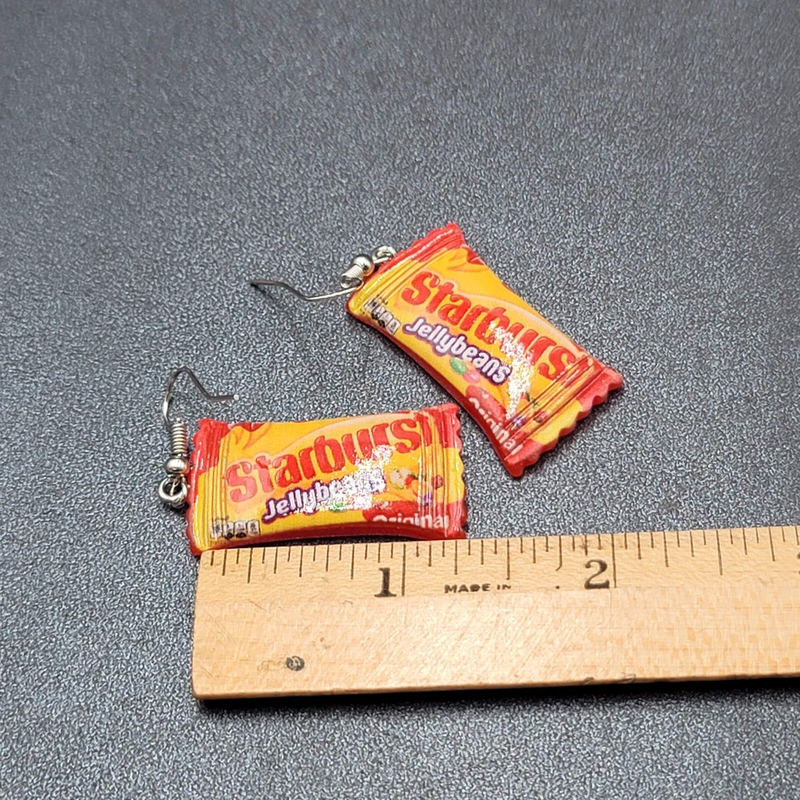 New STARBURST JELLYBEANS Candy Pierced Earrings Acrylic Dangle 1.25"