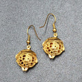 Vintage Pierced Earrings Gold Plated Globe Artistic Dangle 7/8"
