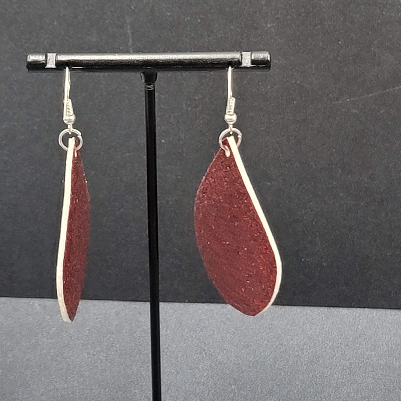Pierced Earrings Pixar Turning Red Glitter Teardrop 2"