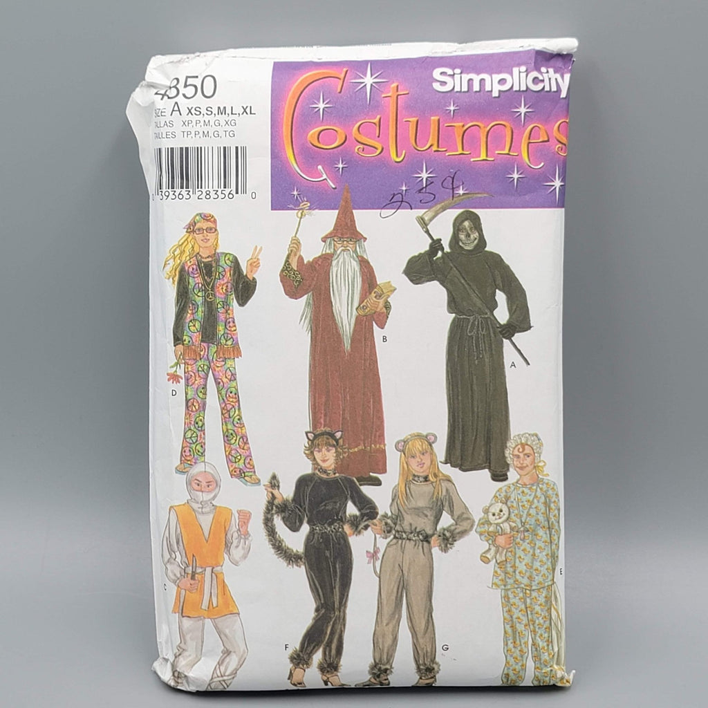 Simplicity 4850 Adult  Costume Hippy Wizard Ninja Cat Baby Size A XS- XL