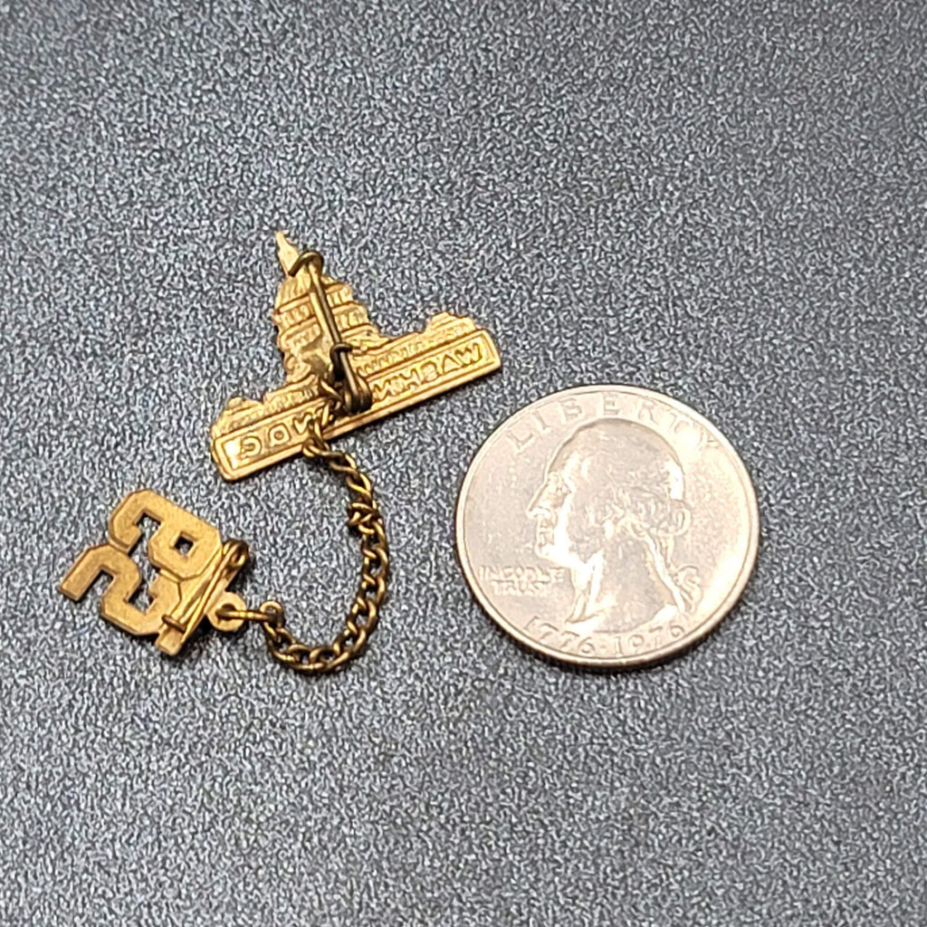 Vintage Gold tone Metal Washington DC 1965 Tie Lapel Pin