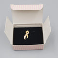 Vintage Avon Breast Cancer Awareness Ribbon Pin Gold Tone 1996 Boxed NOS Gift