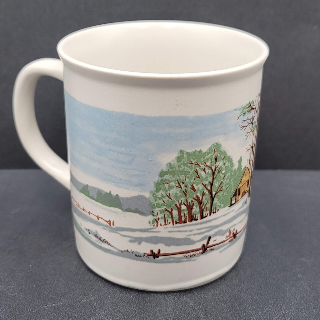 Sunny Stoneware Coffee Mug Made in Korea Winter Scene
