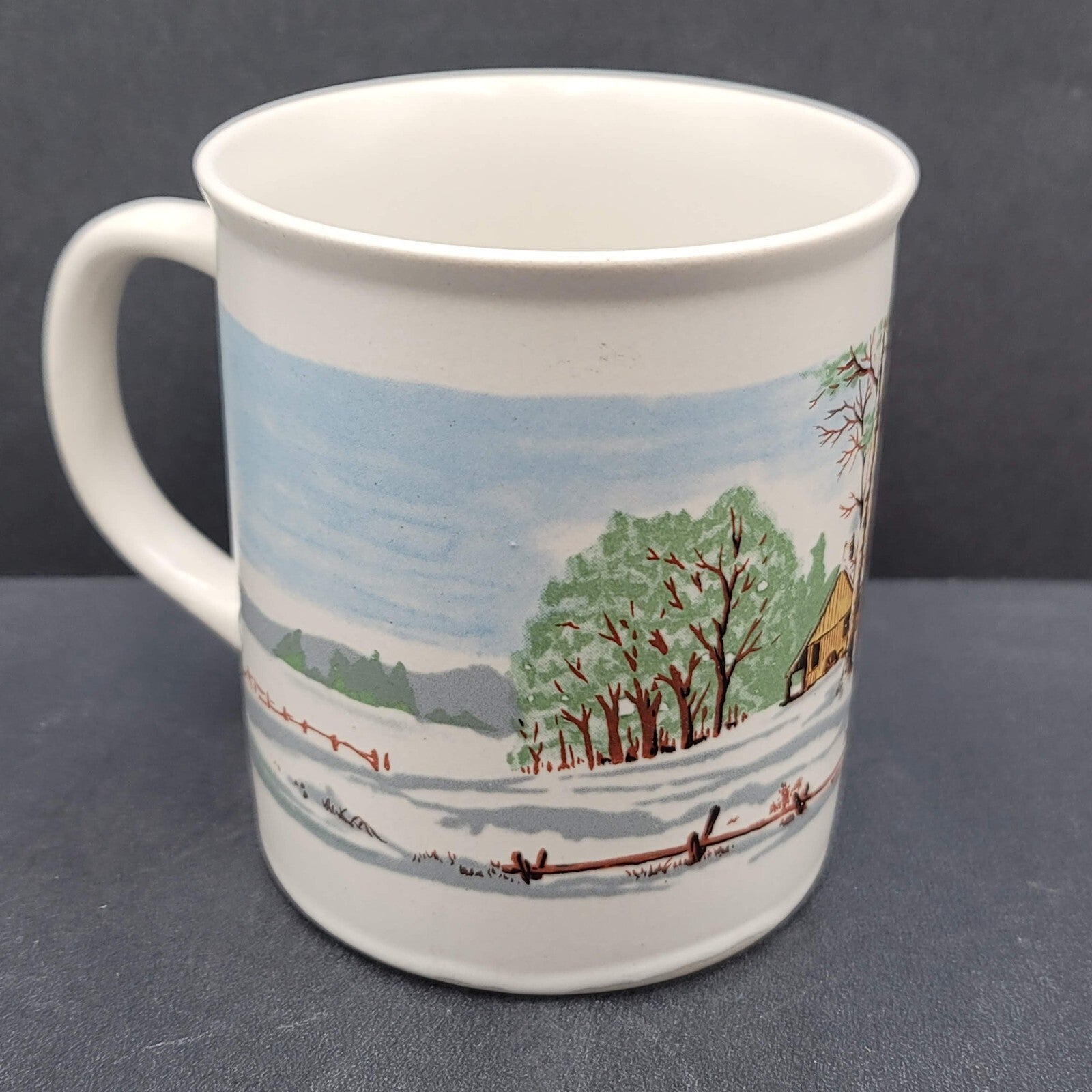 Sunny Stoneware Coffee Mug Made in Korea Winter Scene