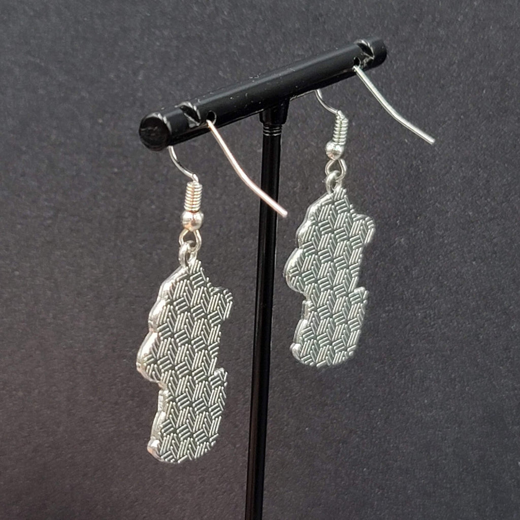 Freddy Krueger Pierced Earrings Enamel Silver tone Horror Movie Dangle 1.25" FS