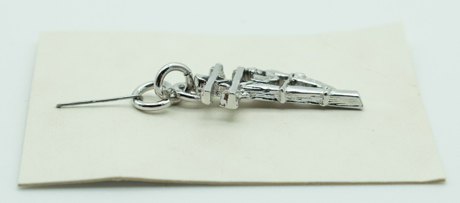 Line Worker Silver tone Dangle Charm Pendant Only 1 1/4"