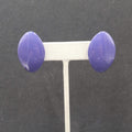 Vintage Pierced Earrings Purple Enamel Over Metal Drop 1.25"
