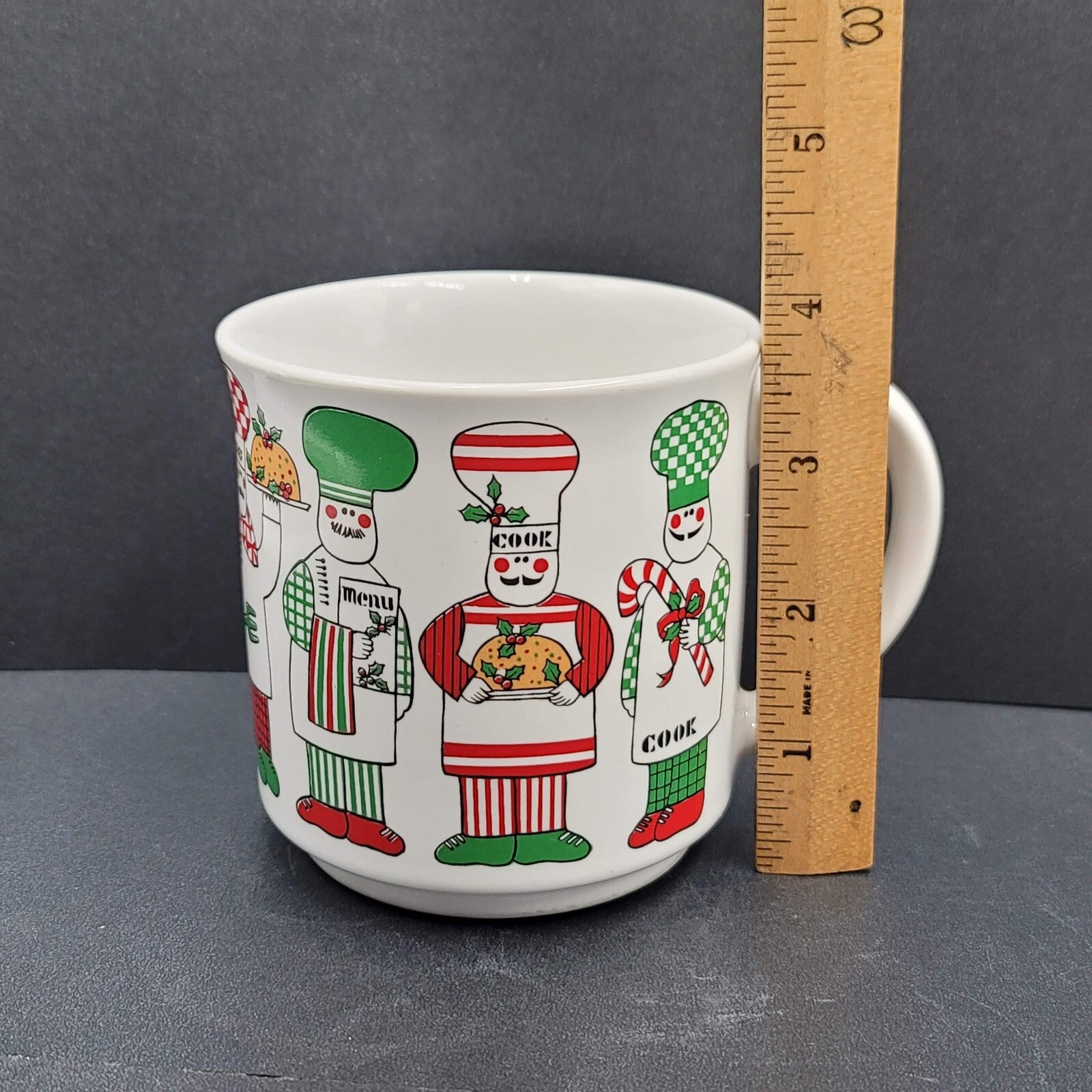 Vintage Christmas Chef Cook Coffee Mug Multicolor Made in Japan