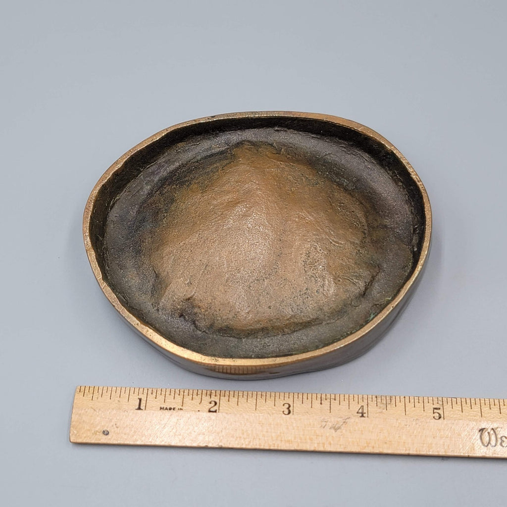 Antique Solid Cast Bronze Dish  1873 SIF 1933 4.75" x 3.75" 1 lb 7 oz