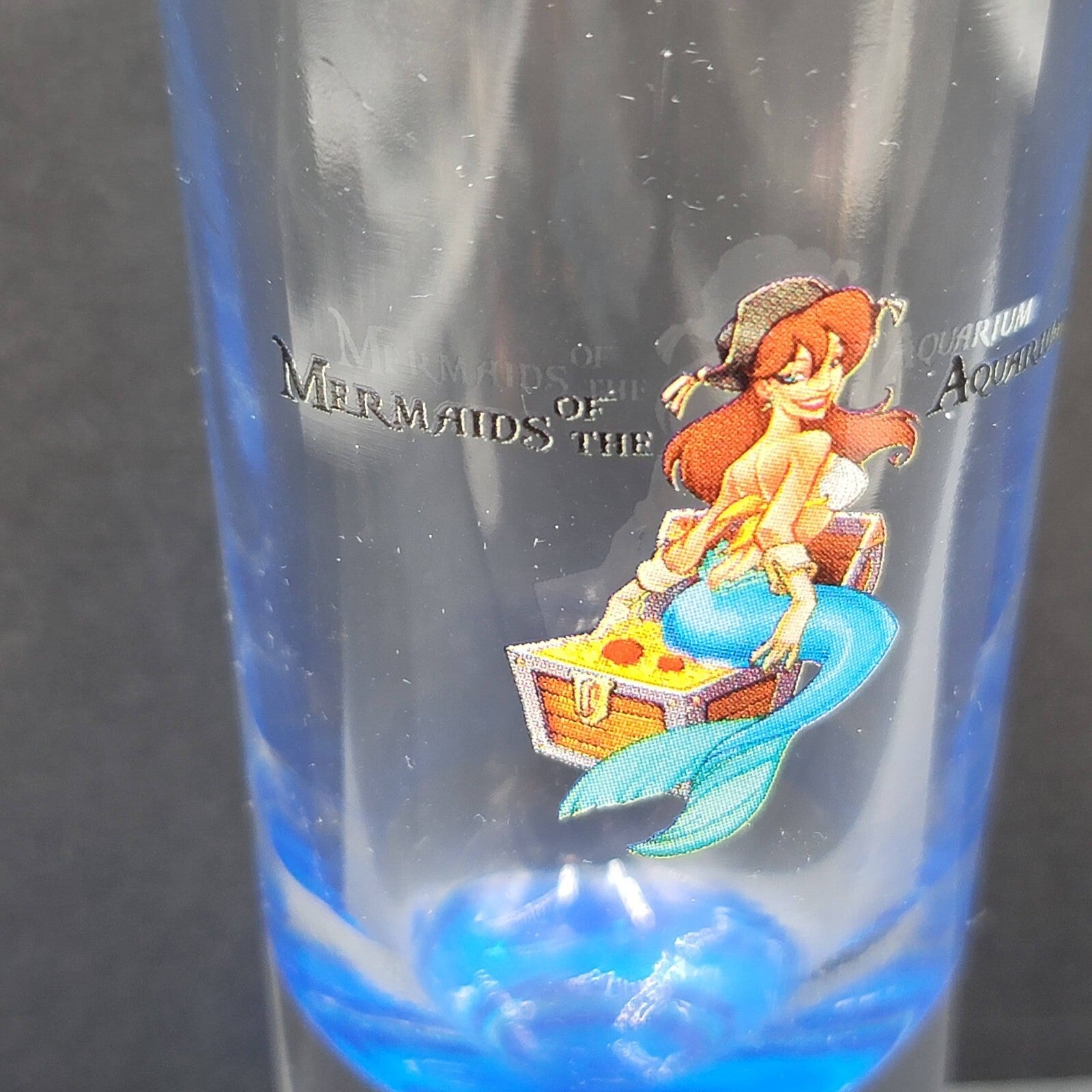 Mermaids of the Aquarium SHOT GLASS Extra Large Tall Shooter 5.25 in