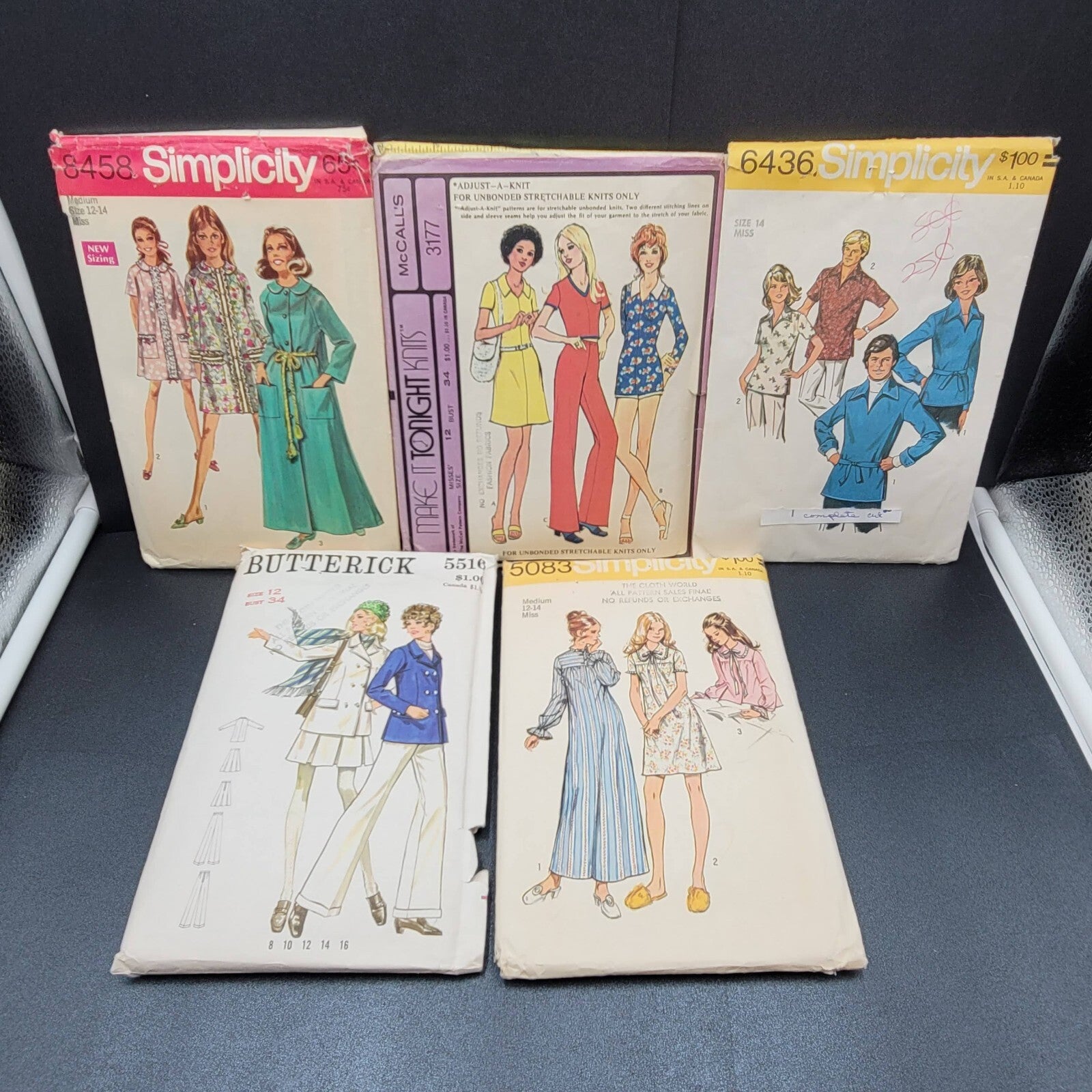 Vintage Sewing Patterns Womens Suits Tops Pajamas Robes Outfits