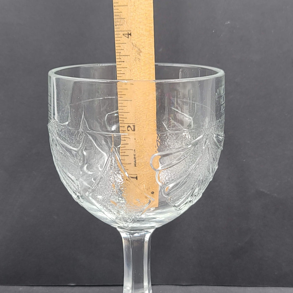 Martha Stewart Everyday McKee Repro Shell Diamond Pattern Glass Goblet 6 3/8"