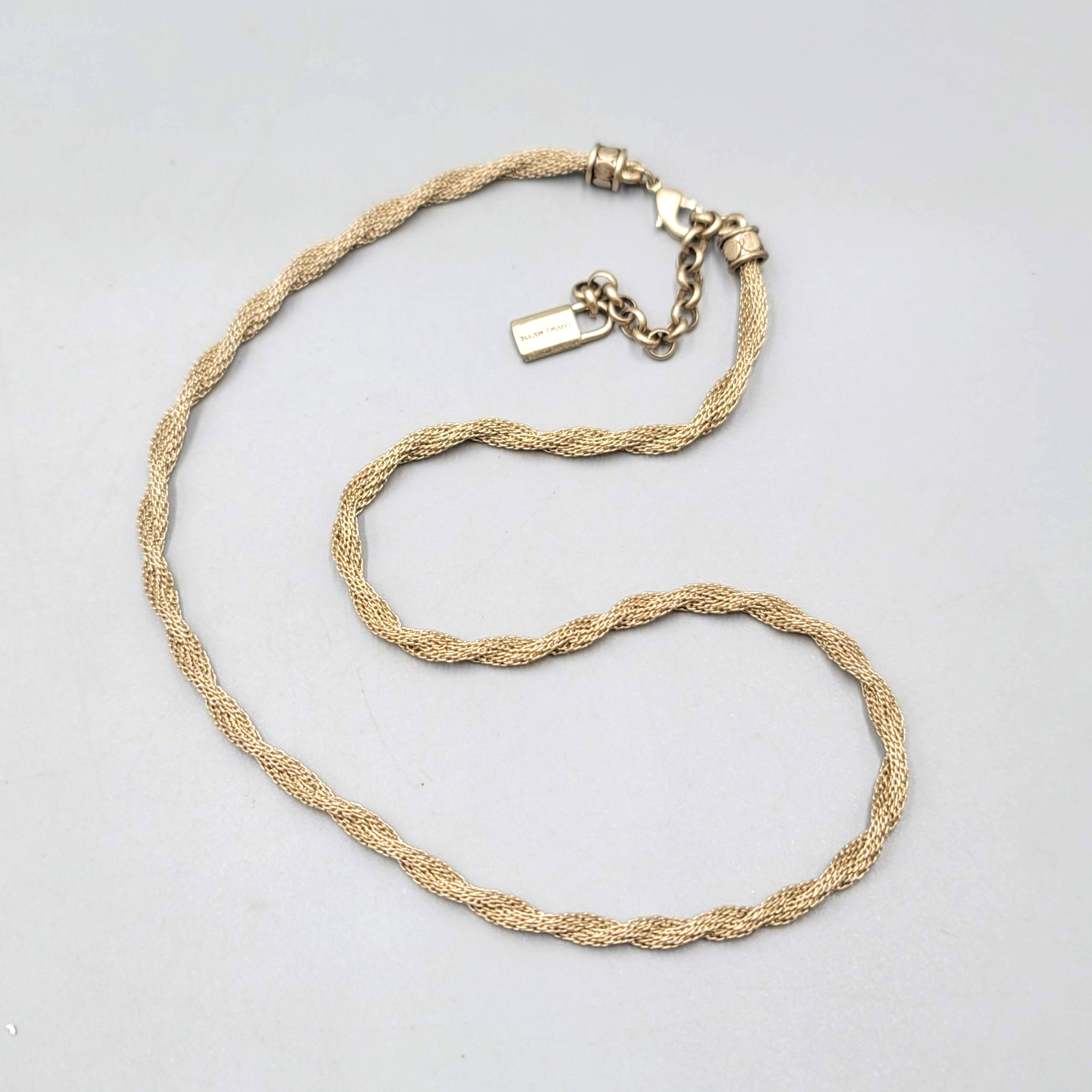 Vintage Ellen Tracy Mesh Chain Necklace Gold tone 18 in