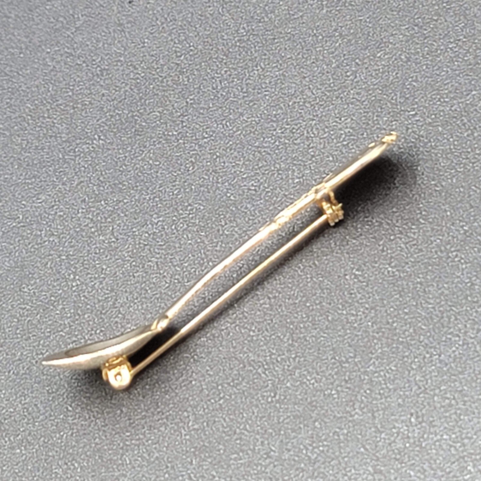 Vintage Spoon Brooch Gold tone Heart Estate Costume Jewelry 2 1/2"