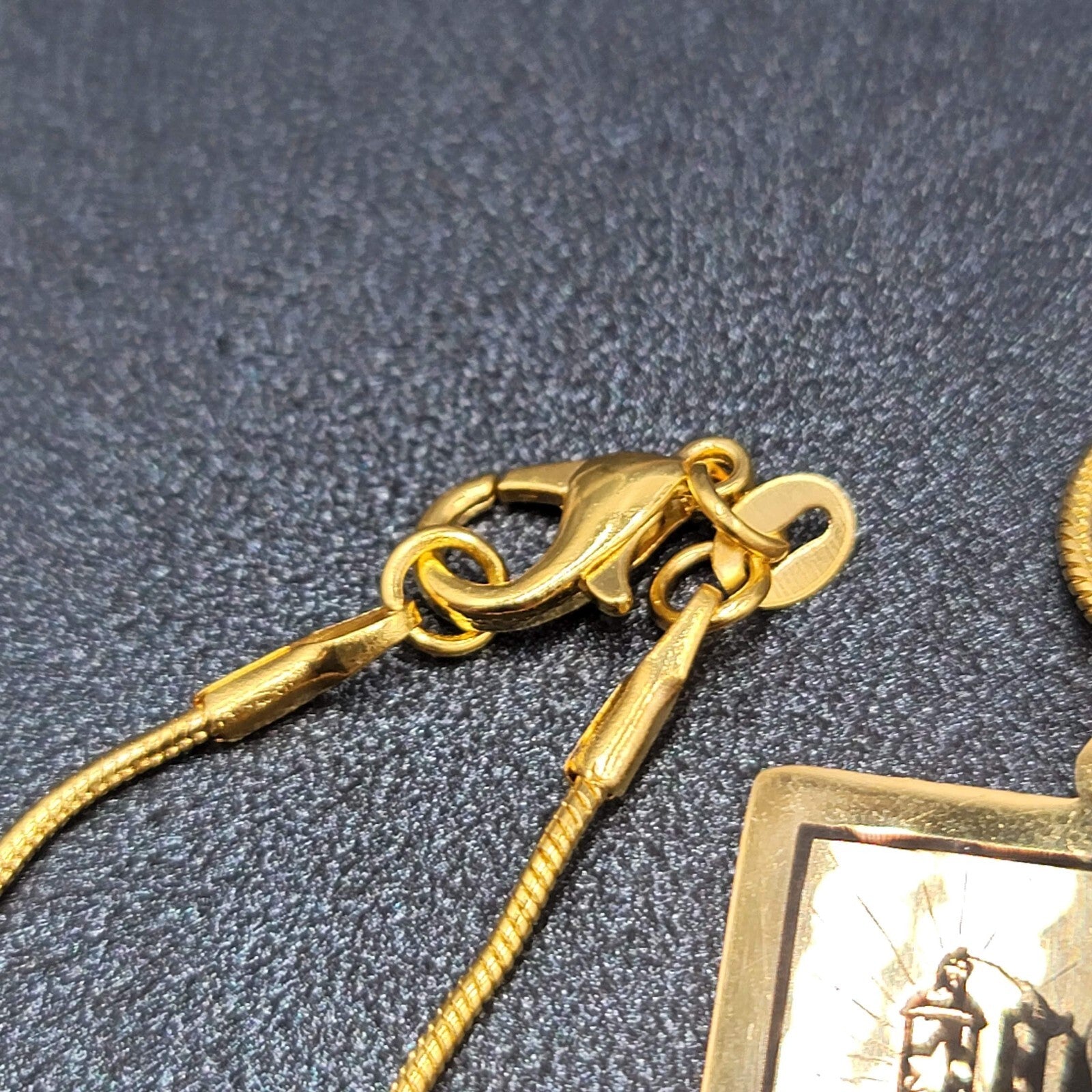 The HERMIT Tarot Card Pendant Necklace Major Arcana Gold tone 18”.