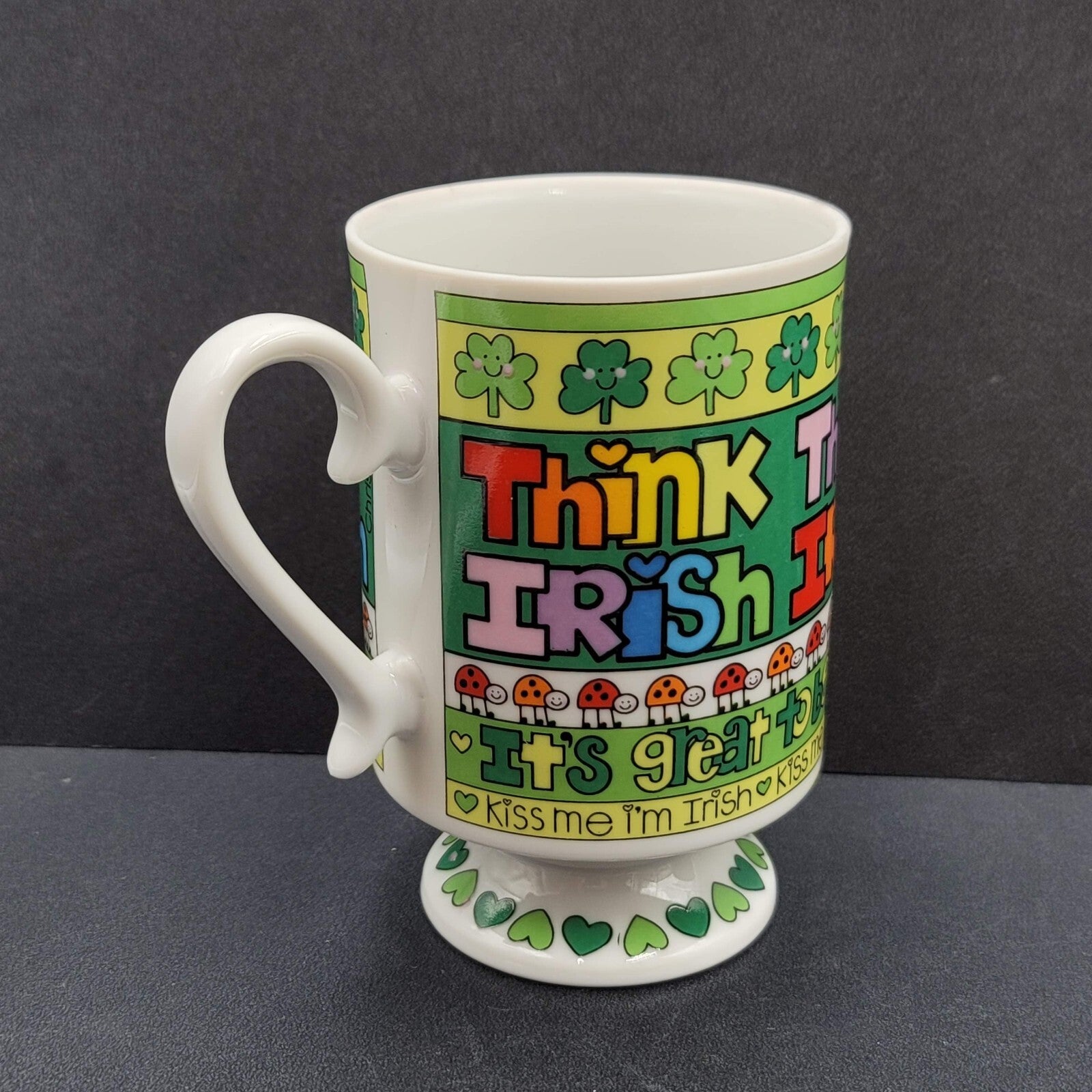 Vintage Courtney Davis Novelty Coffee Mug THINK IRISH Love N Stuff 1984 Enesco
