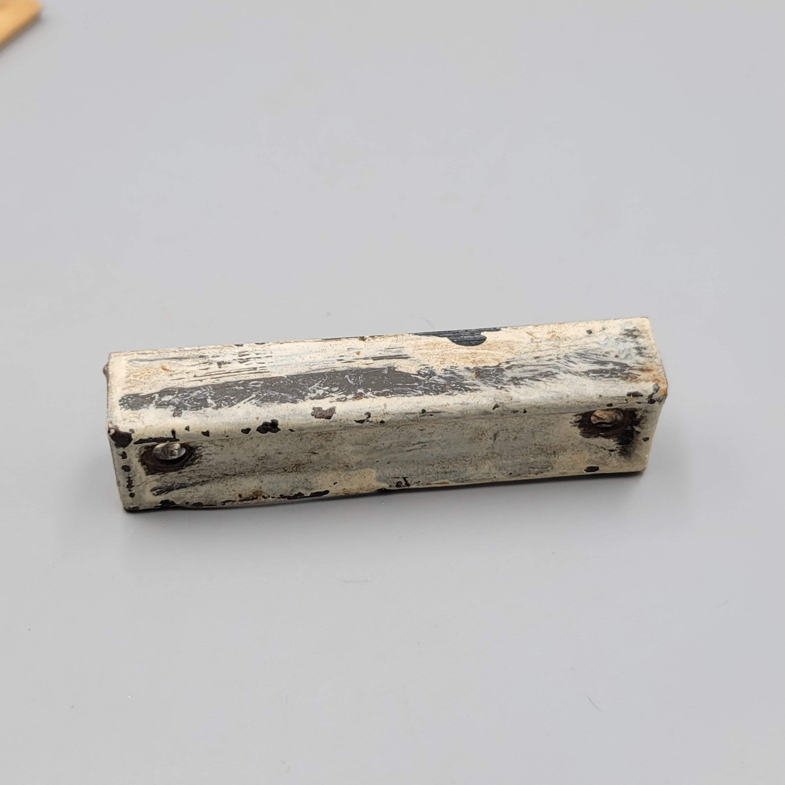 Vintage Surface Mount Lock Keeper Reclaimed Salvage Replacement Part Steel Gold