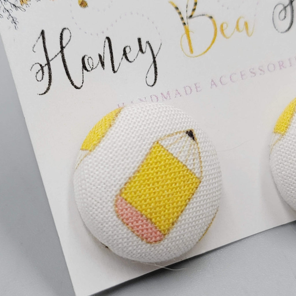 Honey Bea Hive Handmade Pencil Stud Earrings Button Teacher Gift Cute Accessorie