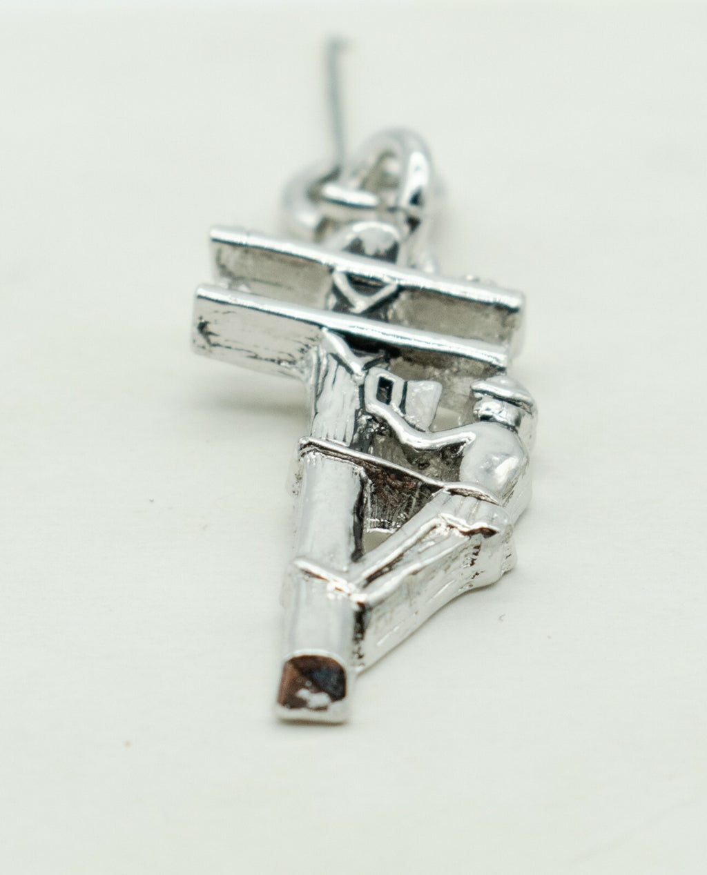 Line Worker Silver tone Dangle Charm Pendant Only 1 1/4"