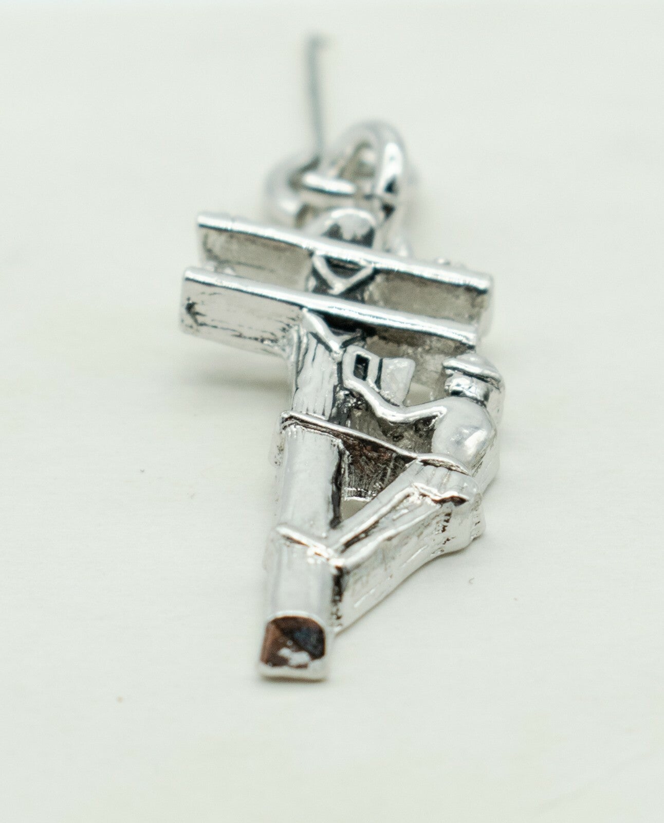 Line Worker Silver tone Dangle Charm Pendant Only 1 1/4"