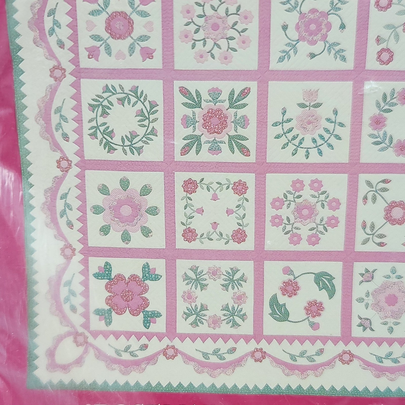 Rose Sampler Supreme Quilt Pattern Rosemary Makhan Vintage 1992 84"x100"