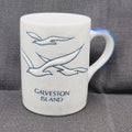 Galveston Island Coffee Mug Stoneware Cup Beach Souvenir Birds Blue Gray